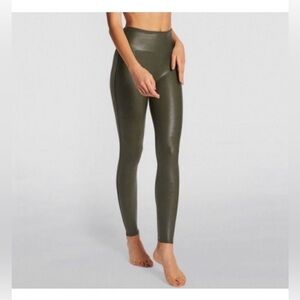 Spanx faux leather Olive Leggings